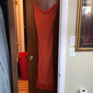 Beautiful orange floor length Vera Wang dress